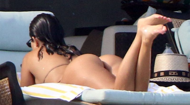 Kourtney Kardashian – Thong Bikini Candids in Mexico