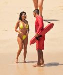Kourtney Kardashian Sexy Yellow Bikini