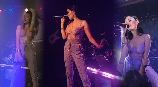 Madison Beer – See-Through Corset on Stage in Belfast
