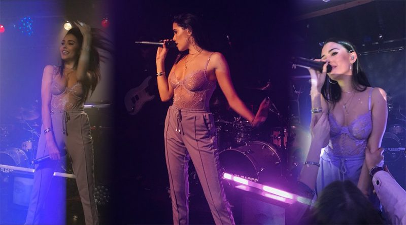 Madison Beer – See-Through Corset on Stage in Belfast