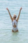 Rachel Mccord Wet Sheer Swimsuit In Malibu