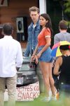 Selena Gomez In Denim Shorts At Movie Set In Nyc