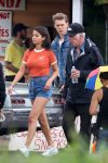 Selena Gomez In Denim Shorts At Movie Set In Nyc