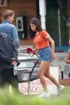 Selena Gomez In Denim Shorts At Movie Set In Nyc