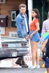 Selena Gomez In Denim Shorts At Movie Set In Nyc