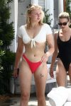 Sophie Turner Underboob In Bikini At Pool In Miami
