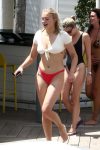 Sophie Turner Underboob In Bikini At Pool In Miami