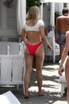 Sophie Turner Underboob In Bikini At Pool In Miami
