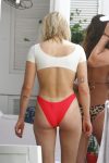 Sophie Turner Underboob In Bikini At Pool In Miami