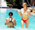 Sophie Turner Underboob In Bikini At Pool In Miami