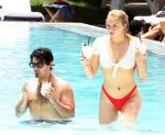 Sophie Turner Underboob In Bikini At Pool In Miami