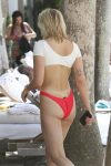 Sophie Turner Underboob In Bikini At Pool In Miami