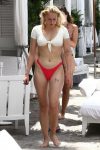 Sophie Turner Underboob In Bikini At Pool In Miami