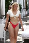 Sophie Turner Underboob In Bikini At Pool In Miami