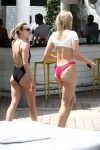 Sophie Turner Underboob In Bikini At Pool In Miami