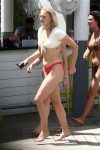 Sophie Turner Underboob In Bikini At Pool In Miami