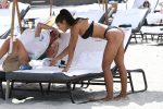 Yovanna Ventura Black Thong Bikini On Beach In Miami