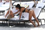 Yovanna Ventura Black Thong Bikini On Beach In Miami