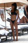 Yovanna Ventura Black Thong Bikini On Beach In Miami