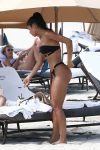 Yovanna Ventura Black Thong Bikini On Beach In Miami