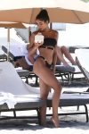 Yovanna Ventura Black Thong Bikini On Beach In Miami