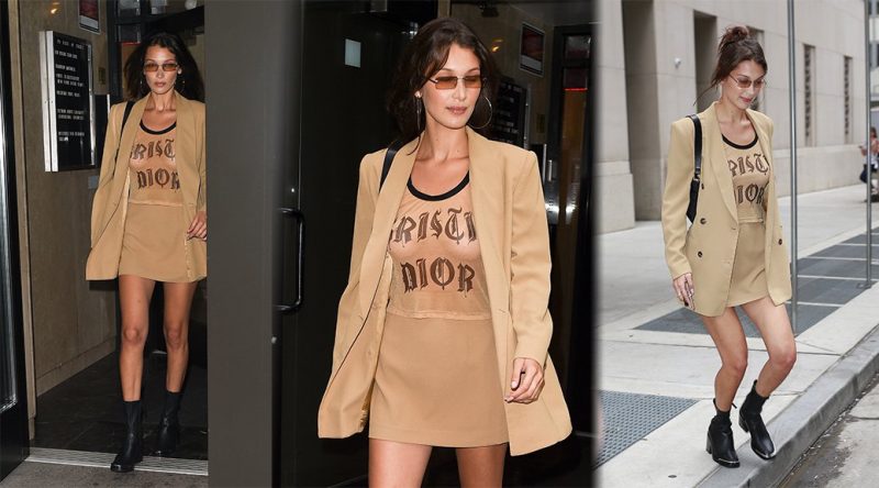 Bella Hadid – Braless See-Through Candids in New York