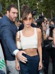 Bella Hadid Braless In Milan