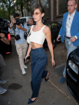 Bella Hadid Braless In Milan