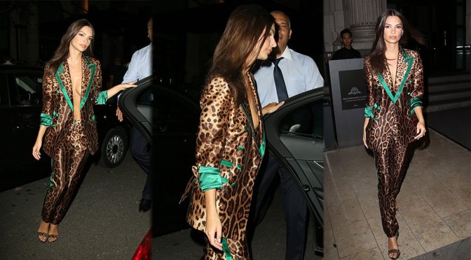 Emily Ratajkowski – Braless Side-Boob Candids in Milan