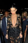 Kednall Jenner Braless In Sheer Black Dress