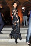 Kednall Jenner Braless In Sheer Black Dress
