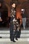 Kednall Jenner Braless In Sheer Black Dress
