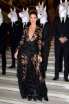 Kednall Jenner Braless In Sheer Black Dress