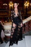 Kednall Jenner Braless In Sheer Black Dress