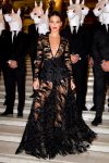 Kednall Jenner Braless In Sheer Black Dress