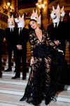 Kednall Jenner Braless In Sheer Black Dress