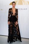 Kednall Jenner Braless In Sheer Black Dress