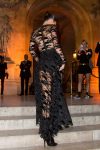 Kednall Jenner Braless In Sheer Black Dress