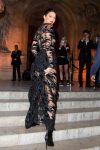 Kednall Jenner Braless In Sheer Black Dress