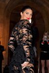 Kednall Jenner Braless In Sheer Black Dress