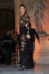 Kednall Jenner Braless In Sheer Black Dress