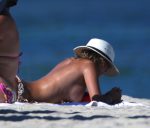 Laura Monroy Topless Sunbathing