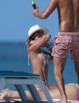 Laura Monroy Topless Sunbathing