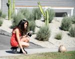 Madison Beer Sexy Legs In Short Red Dress