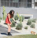 Madison Beer Sexy Legs In Short Red Dress