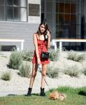 Madison Beer Sexy Legs In Short Red Dress