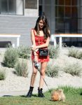 Madison Beer Sexy Legs In Short Red Dress