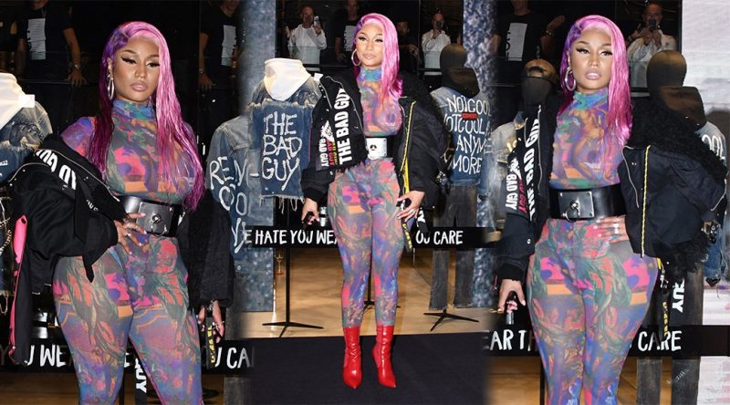 Nicki Minaj – Braless See-Through Candids in Milan