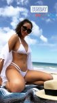 Olivia Munn Sexy White Bikini