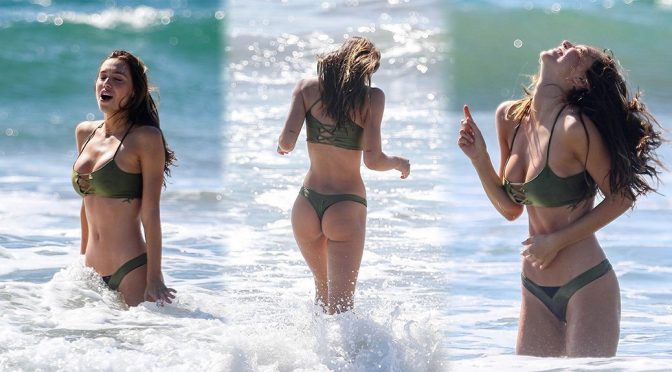 Alexis Ren – Bikini Candids in Santa Monica